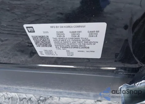 2024 Chevrolet Trailblazer Fwd Ls from USA, damaged, VIN KL79MMS25RB116908